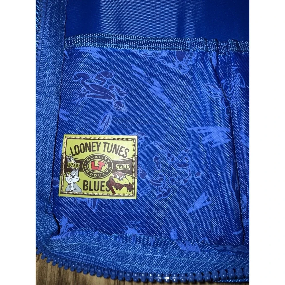 VTG‎ Stuart Hall Looney Tunes Zipper Binder Bugs Bunny Tasmanian Devil USA Blue